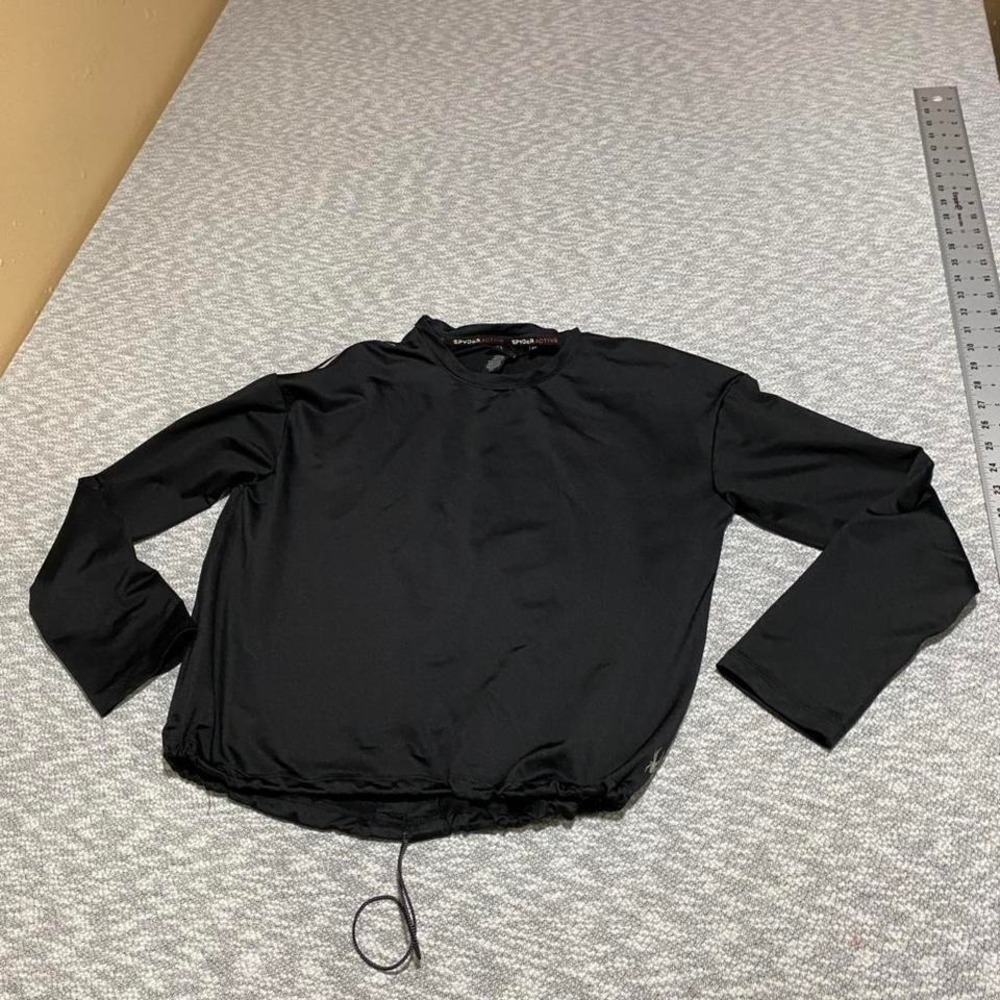 Spyder black long sleeve shirt with drawstring waist. Size M. SKU-A425 #outdoor